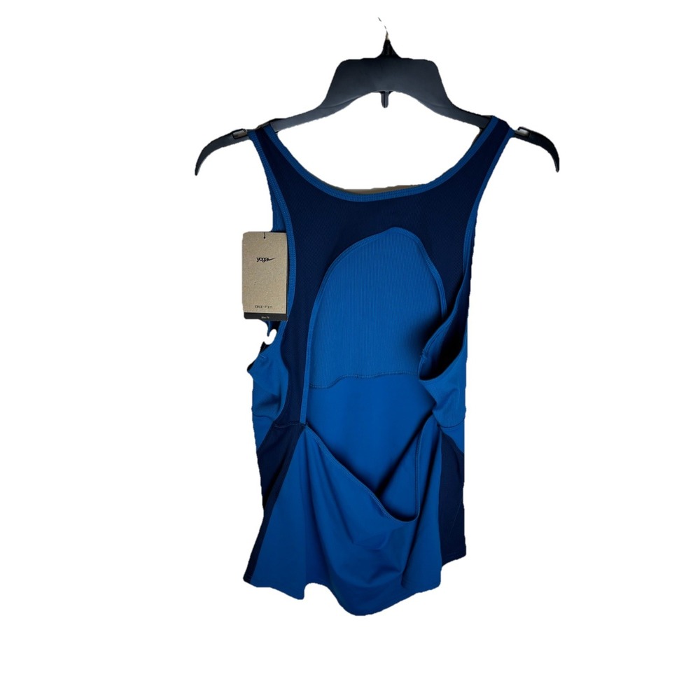 NIKE WOMEN'S YOGA TRAINING DRI-FIT WORKOUT TANK TOP 2XL Marina Blue NWT - Picture 2 of 9